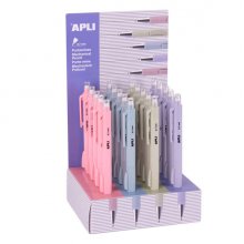 Apli Expositor de 20 Portaminas con Goma 0,7mm - Cuerpo de Colores Pastel Surtidos Apli Expositor de 20 Portaminas con Goma 0,7mm - Cuerpo de Colores Pastel Surtidos