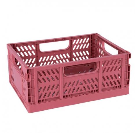 Apli Up North Pack de 2 Cajas de Plastico Plegables y Apilables - Tamaño 290x210x120mm - Ideal para Herramientas, Juguetes, Colada etc... - Color Rosa