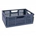 Apli Up North Caja de Plastico Plegable y Apilable - Tamaño 430x290x160mm - Ideal para Herramientas, Juguetes, Colada etc... - Color Azul Grisaceo