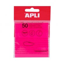 Apli Notas Adhesivas Transparentes Bloc 50 Hojas 75x75mm - Para Anotar sin Perder la Visibilidad del Texto o la Imagen - Resistentes al Agua - Color Rosa
