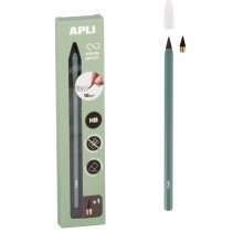 Apli Infinite Pencil Pack de Lapiz Infinito HB + Mina de Recambio + Tapon Protector - Para Escribir hasta 16km - Color Verde