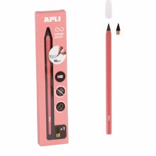 Apli Infinite Pencil Pack de Lapiz Infinito HB + Mina de Recambio + Tapon Protector - Para Escribir hasta 16km - Color Rosa Apli Infinite Pencil Pack de Lapiz Infinito HB + Mina de Recambio + Tapon Protector - Para Escribir hasta 16km - Color Rosa
