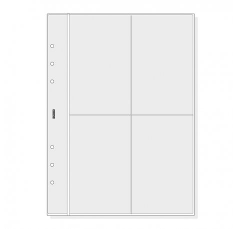 Finocam R1066 Pack de 6 Fundas Portatarjetas para Agendas Open - Formato 1000 - 158x2x217mm - PVC - Color Gris Claro
