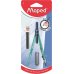Maped Duo+Pen Pack de Compas Duo + Cajita de Minas - Compas que se puede Utilizar como Portaminas - Clip de Bolsillo - Colores Surtidos Aleatorios