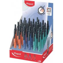 Maped Duo+Pen Expositor con 24 Compases Duo - Compas que se puede Utilizar como Portaminas - Clip de Bolsillo - Colores Surtidos