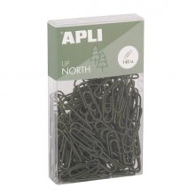 Apli Up North Pack con 140 Clips de Metal 28mm - Color Caqui