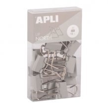 Apli Up North Pack con 15 Pinzas de Metal 19mm - Color Gris