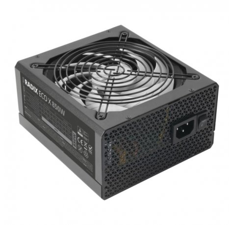 Tacens Radix Eco X 850 Fuente de Alimentacion 850W ATX - PFC Activo - Ventilador 140mm de 12dB - 80 Plus Silver - 160x150x85mm - Color Negro