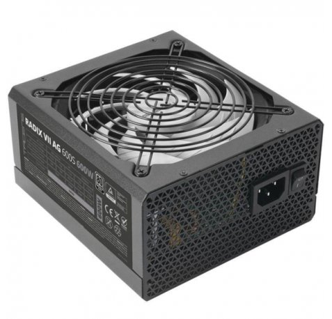Tacens Radix VII AG 600S Fuente de Alimentacion 600W ATX - PFC Activo - Ventilador 140mm de 12dB - 80 Plus Silver - Cableado Modular - 160x150x85mm - Color Negro