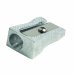 Faibo Afilalapiz Metalico para Lapices de hasta 8mm - Forma de Cuña - Color Aluminio (24 uds)