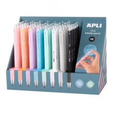 Apli Infinite Pencil Expositor con 40 Lapices Infinitos Retractiles HB - Colores Surtidos