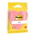 Post-It Bloc de 225 Notas Adhesivas Reposicionables - Forma Corazon - 70x70mm - Color Rosa