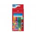 Faber-Castell Colour Grip Pack 10+2 Lapices de Colores Triangulares con Grip de Agarre - Con Espacio para el Nombre - Colores Surtidos