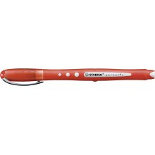 Stabilo Worker+ Colorful Boligrafo de Tinta Liquida - Trazo 0.5mm - Escritura Suave y Precisa - Cuerpo Entero de Caucho - Color Rojo (10 uds)