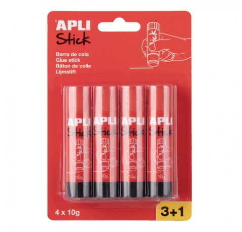 Apli Pack con 4 Barras de Pegamento 10g - Facil Aplicacion - Secado Rapido - Transparente