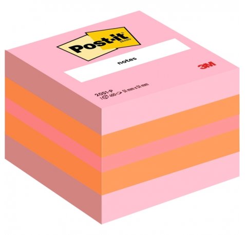 Post-It Cubo de 400 Notas Adhesivas Reposicionables - Forma Cuadrada - 51x51mm - Colores Surtidos