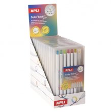 Apli Color Clik Mix Expositor con 12 Packs de 6 Portaminas con Minas Multicolor 3mm + 1 Sacapuntas - Forma Redonda - Colores Surtidos