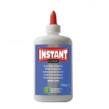 Instant Classic Cola Blanca 100gr - Apto para Uso Infantil y/o Domestico - Sin Disolventes - Color Blanco (12 uds)