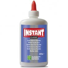 Instant Classic Cola Blanca 250gr - Apto para Uso Infantil y/o Domestico - Sin Disolventes - Color Blanco (6 uds)