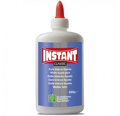 Instant Classic Cola Blanca 250gr - Apto para Uso Infantil y/o Domestico - Sin Disolventes - Color Blanco (6 uds)