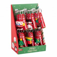 Apli Navidad Expositor con 24 Llaveros - 6 DiseÃ±os NavideÃ±os Diferentes - Ideales para Regalar, Coleccionar, etc...
