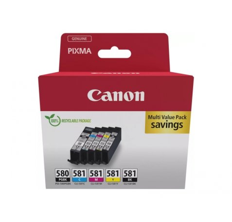 Canon PGI580|CLI581 Pack de 5 | Cartuchos de tinta originales -