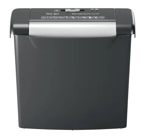 Rexel Momentum S206 Destructora de Papel Manual Corte en Tiras P-2 - Destruye hasta 6 Hojas - Papelera de 9L - Color Negro