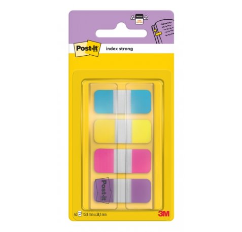 Post-It Index Dispensador con 40 Marcadores Reposicionables - Forma Rectangular - Colores Surtidos