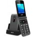 SPC Telefono Movil Boton SOS - de Tapa para Personas Mayores - Boton de Emergencias - Botones y Teclas Grandes - Ayuda Inteligente en Remoto - Acceso Directo a Tres Contactos - Base de Carga y Conector USB Tipo C - Color Titanio