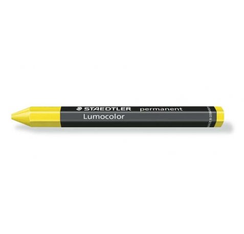 Staedtler Lumocolor Permanent Omnigraph 236 Cera Permanente Hexagonal - Resistente al Agua - Diametro 12mm Aprox - Color Amarillo (12 uds)