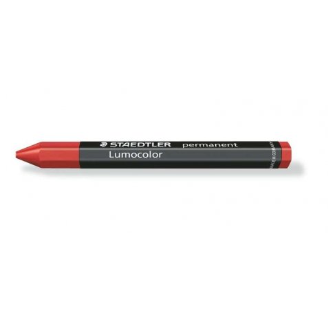 Staedtler Lumocolor Permanent Omnigraph 236 Cera Permanente Hexagonal - Resistente al Agua - Diametro 12mm Aprox - Color Rojo (12 uds)