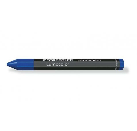 Staedtler Lumocolor Permanent Omnigraph 236 Cera Permanente Hexagonal - Resistente al Agua - Diametro 12mm Aprox - Color Azul (12 uds)