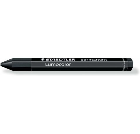 Staedtler Lumocolor Permanent Omnigraph 236 Cera Permanente Hexagonal - Resistente al Agua - Diametro 12mm Aprox - Color Negro (12 uds)