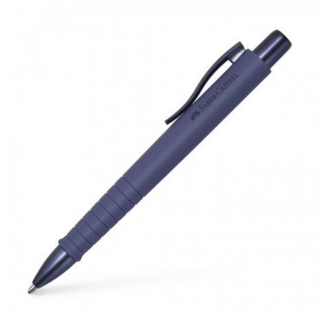 Faber-Castell Poly Ball Urban Limited Edition Boligrafo Retractil XB - Forma Triangular Ergonomica - Suave al Tacto - Color Azul Anochecer (5 uds)