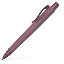 Faber-Castell Poly Ball Urban Limited Edition Boligrafo Retractil XB - Forma Triangular Ergonomica - Suave al Tacto - Color Burdeos (5 uds)