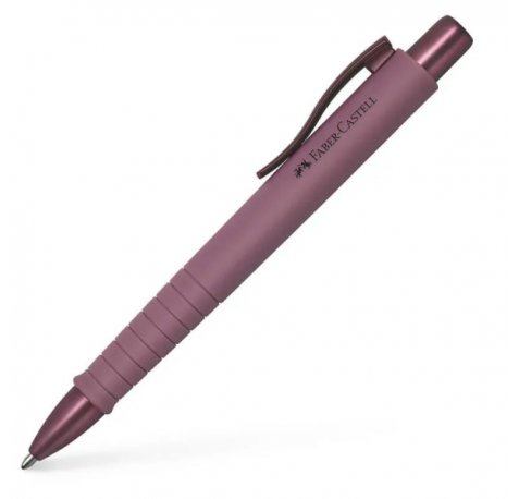 Faber-Castell Poly Ball Urban Limited Edition Boligrafo Retractil XB - Forma Triangular Ergonomica - Suave al Tacto - Color Burdeos (5 uds)