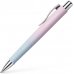 Faber-Castell Poly Ball Flow Edition Blushing Sky Boligrafo Retractil XB - Forma Triangular Ergonomica - Suave al Tacto - Color Rosa/Azul Degradado (5 uds)