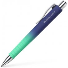 Faber-Castell Poly Ball Flow Edition Buzzing Blue Boligrafo Retractil XB - Forma Triangular Ergonomica - Suave al Tacto - Color Azul/Turquesa Degradado (5 uds)