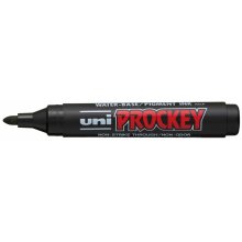 Uni-ball PM-122 Marcador de Tinta Pigmentada - Punta de Bala 1.2-1.8mm - Ideal para Pizarras de Papel - Tinta Inodora - Color Negro (12 uds)