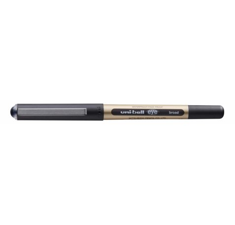 Uni-ball UB-150-10 Eye Broad Boligrafo de Tinta Liquida - Punta de Bola 1mm - Tinta Resistente al Agua y Luz - Sistema de Control de Tinta - Color Negro (12 uds)