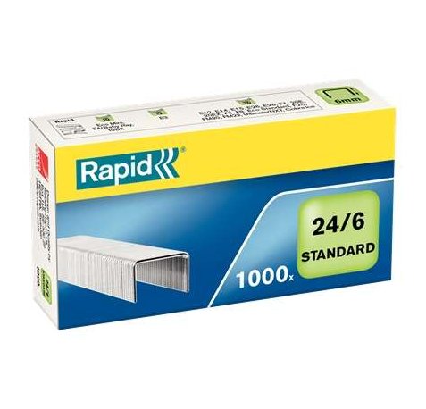 Rapid Grapas 24/6 Confort - Hasta 20 Hojas - Caja de 1000 Grapas - Alambre Flexible (20 uds)