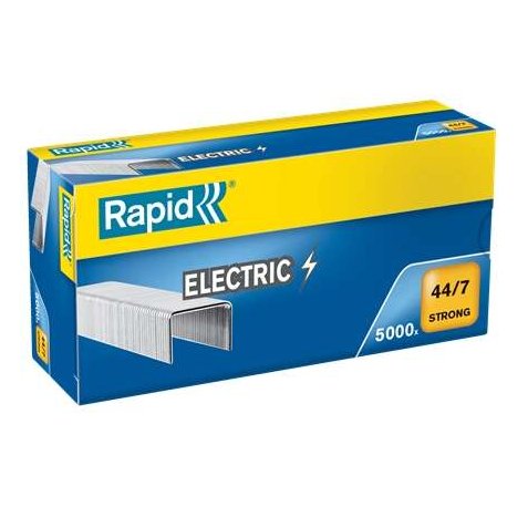 Rapid Strong 44/7 Electric Caja de 5000 Grapas 44/7 - Hasta 70 Hojas - Alambre Reforzado Galvanizado