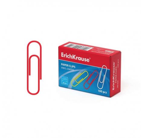 Erichkrause Clips de Colores con Recubrimiento de Plastico - Alambre de Acero de Alta Calidad - Resistente a La Corrosion - Color Variado