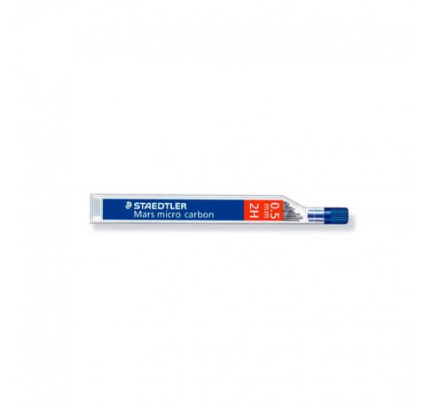 Staedtler Mars Micro Carbon 250 Tubo de 12 Minas de Grafito - Dureza 2H - Trazo 0.5mm - Alta Resistencia (12 uds)