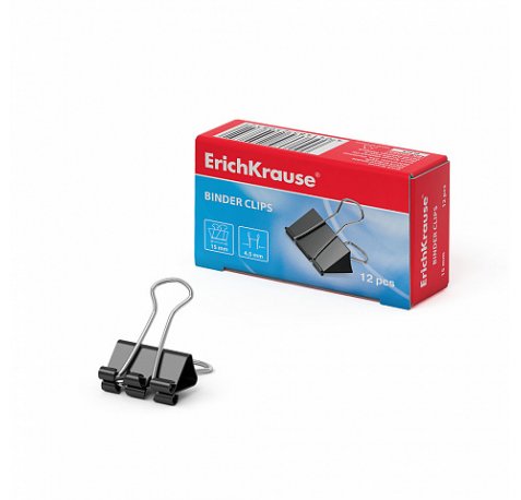 Erichkrause Pinzas para Papeles - 15mm - Alta Resistencia - Color Metalico