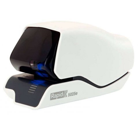 Rapid Grapadora Electrica Supreme 5025E - 25 Hojas - Carga de Cartucho - Diseño Excepcional - Blanco Grapa - Tecnologia de Grapado Plano - Cartucho Incluido - Enchufe Europeo Estandar