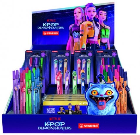 Stabilo K-Pop Demon Hunters Expositor con 72 Piezas en Total - Marcadores Swing Cool, Point 88, Pen 68, Pen 68 Metallic, Colores Surtidos