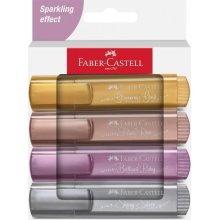 Faber-Castell Textliner 46 Pack de 4 Marcadores Metalizados - Punta Biselada - Trazo entre 1mm y 5mm - Tinta con Base de Agua - Colores Pastel Surtidos