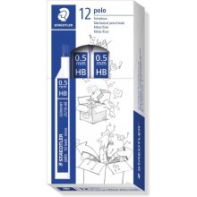 Staedtler Polo 257 Tubo con Minas de Grafito - Graduacion HB - Trazo 0.5mm (12 uds)