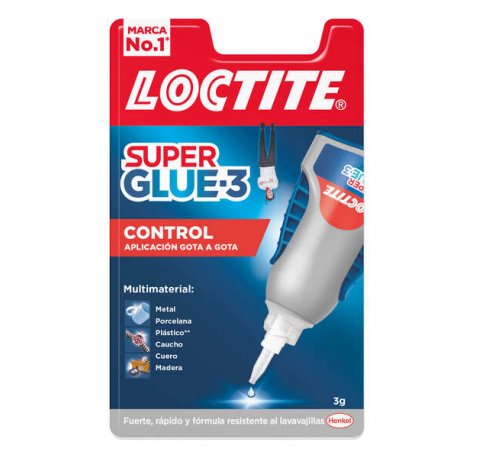 Loctite Superglue-3 Control Bl 3gr - Adhesivo Extrafuerte - Resistente al Agua - Transparente y Duradero